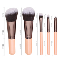 Ensemble de pinceaux de maquillage miniatures de haute qualité personnalisés, synthétiques, vegan, pour fond de teint, poudre, fard à paupières