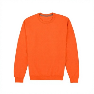 Sudadera de Felpa 100% Algodón Naranja, Cuello Redondo, Color Sólido, Ropa de Invierno - Product Image 5
