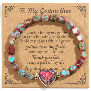 A mi madrina mujeres dos colores amor elástico multicolor cuadrado emperador piedra elástico corazón colgante pulsera joyería fabricante - Product Image 3