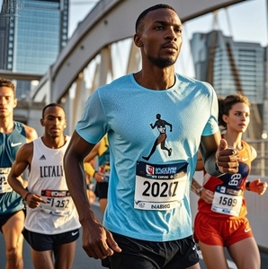 Camiseta Deportiva de Poliéster Tejida, Personalizada, 100% Algodón, Impresión Digital, Transpirable, para Hombre, Estilo Hip Hop, Maratón, Talla Grande - Product Image 3