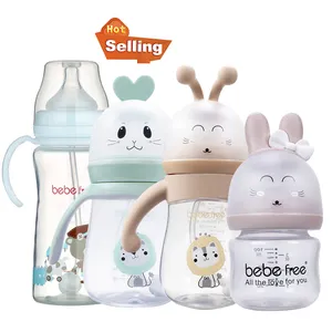 Diskon besar botol susu bayi plastik PP bebas BPA botol susu bayi untuk bayi baru lahir anti-kolik