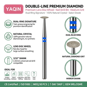 Broca de Diamante Natural para Uñas Yaqin de Alta Gama, Disco Plano de 3/32'', Herramienta de Precisión <span class=keywords><strong>UFO</strong></span> para Especialistas en Manicura Rusa - Product Image 1