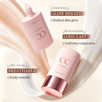 CC Cream Menutupi Noda Kemerahan, Memberikan Riasan Wajah Bercahaya, Hasil Matte Alami, Ringan, Tak Terlihat, Serum Berwarna yang Membetulkan Warna 40g