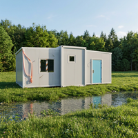 Maison conteneur 2-3 chambres, villa mobile de luxe, hôtel, maison préfabriquée modulaire extensible 40ft 20ft