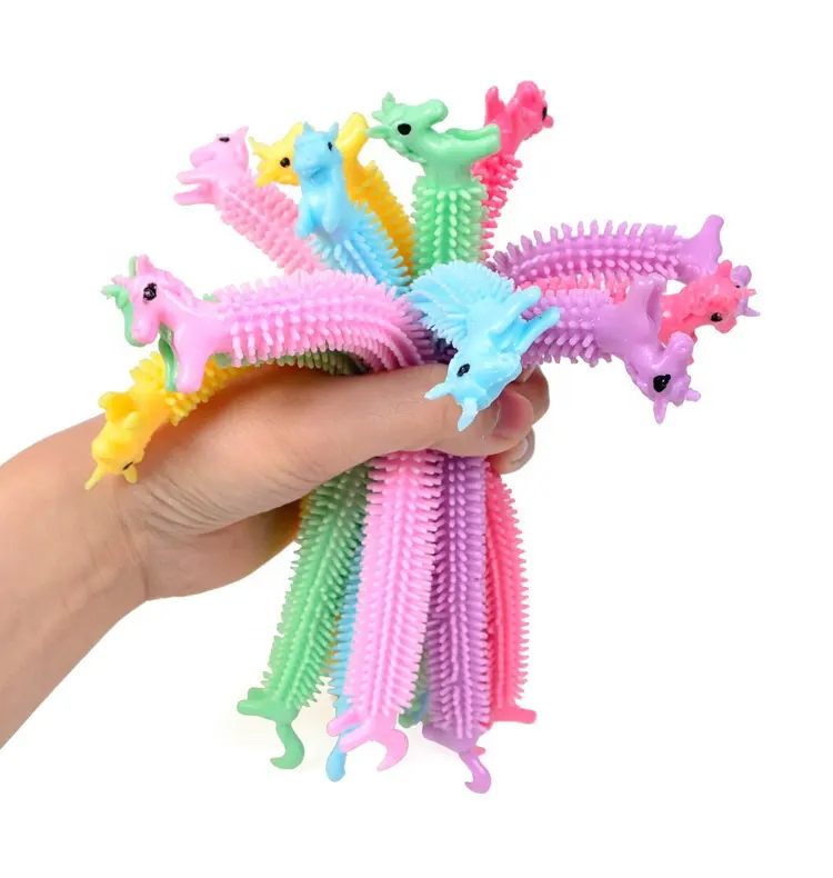 Multicolor Unicorn elasticizzato Strings TPR Fidget bracciale Sensory Stress Relief Noodles Fidget Toys per bambini e adulti