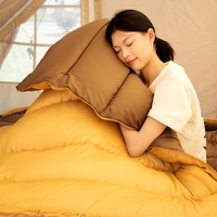Kantong Tidur Ganda untuk Pasangan, Tebal, Tahan Air, untuk Berkemah Musim Dingin, Dapat Dilepas 2-in-1, Alas Tidur Perjalanan untuk Hiking di Luar Ruangan