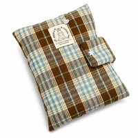 Housse de protection rectangulaire rembourrée en polyester à carreaux pour tablette et liseuse électronique 6-7 pouces, pochette en tissu pour salon