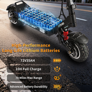 Rugged Dual Drive with <b>72V</b> 40Ah <b>Battery</b> 70-120KM Range 150KG Load for Adult Long-Distance Commuting - Product Image 3