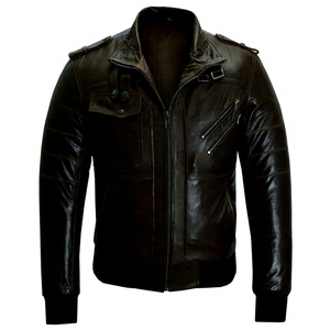Chaqueta de Motociclista de Cuero para Hombre, Chaqueta de Motociclista con Protección Blindada CE, Chaqueta de Carreras, Servicio OEM - Product Image 1