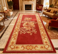 Tapis ovale de haute qualité en laine/soie tissé à la main en Chine, tapis de prière antistatique noué à la main pour le salon