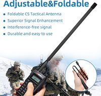 Antenne tactique pliable CS 144/430Mhz pour talkie-walkie Baofeng UV-5R BF-888S UV-32 UV-21 Pro SMA-Female double bande 18.5-50.4in