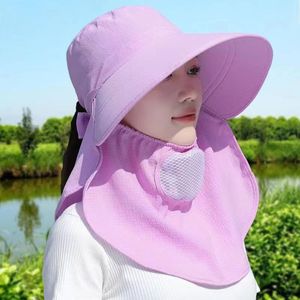Chapeau de protection solaire pour femmes, avec couvre-cou, protection UV respirante, pour le printemps et l'été, travail agricole en plein air, rose - Product Image 2