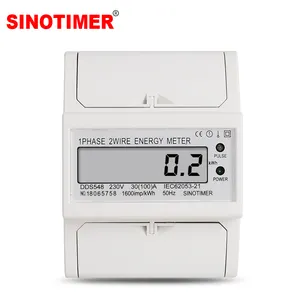 Wholesale Price Overload 30-100A 230V AC Single Phase 2 Wire Digital Wattmeter Electricity Cost Measuring Meter DIN Rail Mount