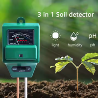 Humidimètre de sol carré 3 en 1 pour plantes Acidité PH Humidité et lumière du soleil avec indicateur lumineux