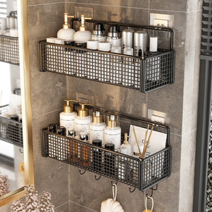 Bathroom <b>Storage</b> <b>Baskets</b> Wall Mounted <b>Rectangular</b> Durable Hanging Rack For Shower Shelf Organizing toiletries - Product Image 1