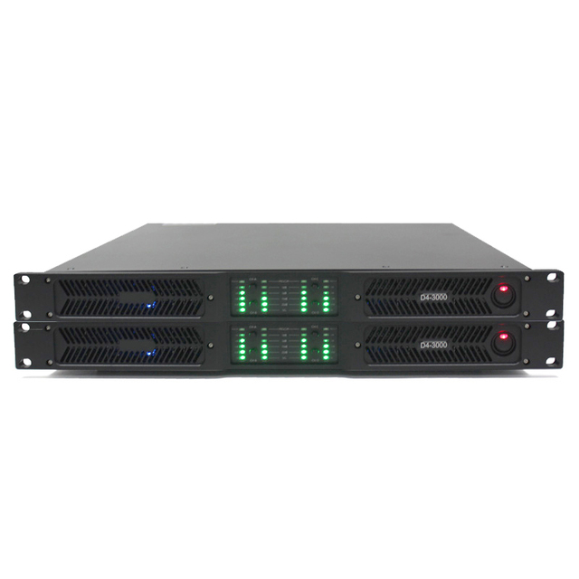 D4-3000 Digital 3000 Watts 2ohms 4 Channel 1u Class d Audio Professional Power Amplifier