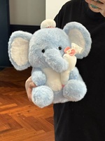 Peluche en flanelle mignonne en forme d'éléphant avec rembourrage en coton PP, poupée confortable pour dormir, cadeau d'anniversaire pour les bébés de 0 à 24 mois