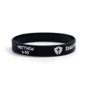 สายรัดข้อมือซิลิโคนกันน้ำพร้อมโลโก้แบบกำหนดเอง ข้อความสร้างแรงบันดาลใจทางศาสนา สำหรับโบสถ์และการส่งเสริมงานอีเว้นท์ - Product Image 4