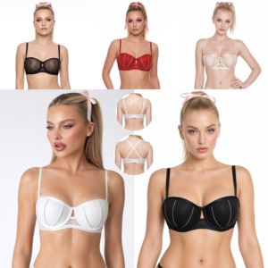 <span class=keywords><strong>Reggiseno</strong></span> Intimo da Donna di Alta Qualità con Ferretto e Strass Diamantati Convertibile - Product Image 5