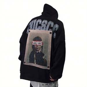 Vente en gros Pull à capuche vintage pour hommes Poids lourd Épaule tombante OEM Designer Lettre Imprimer Col à capuche Plus Size - Product Image 4