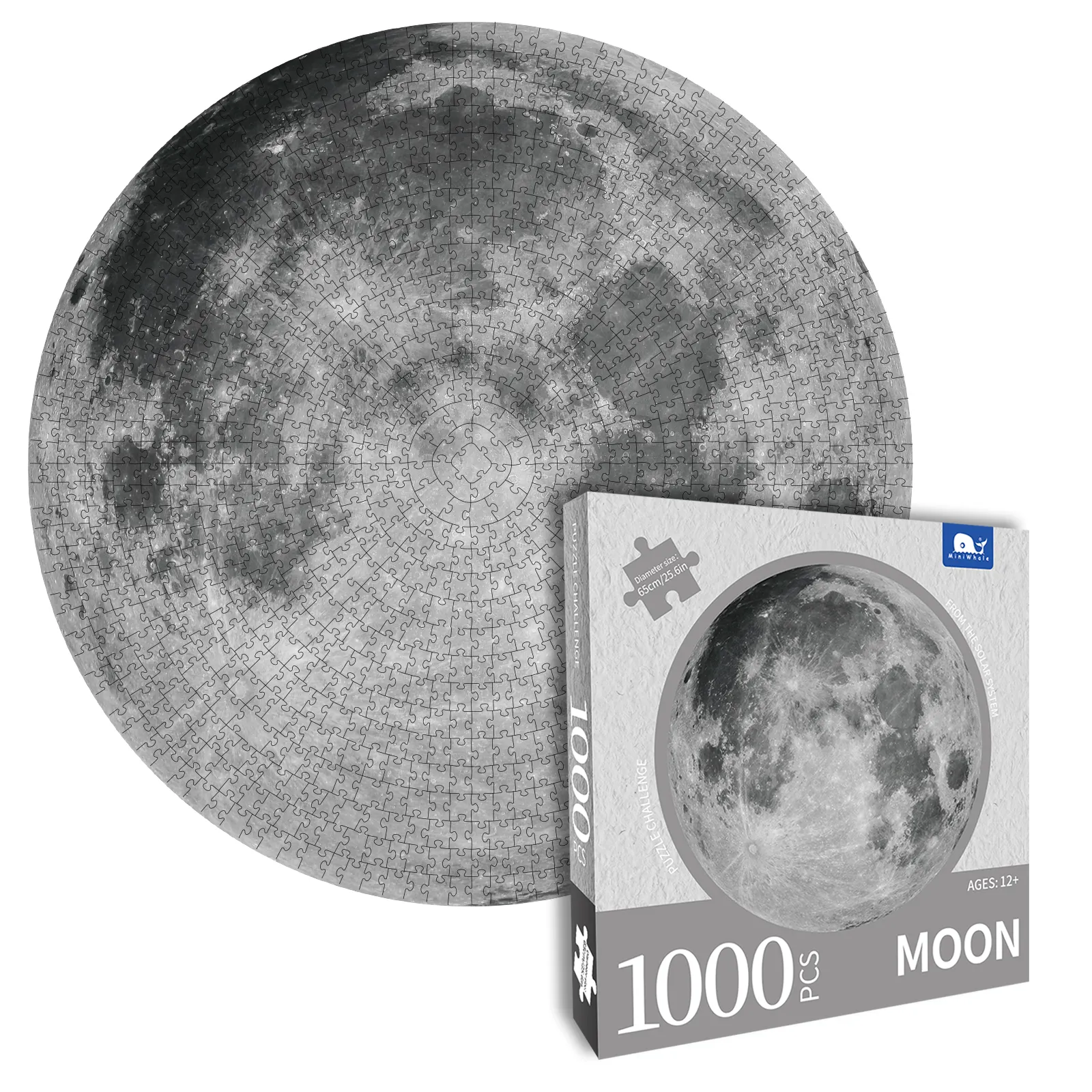 Ücretsiz örnek 1000 adet yap-boz yuvarlak bulmaca oyuncak ay güneş bulmacalar yetişkinler için özel