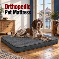 Matelas orthopédique pour chien avec surface matelassée grise et bordure côtelée pour les programmes d'exportation OEM ODM