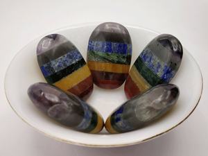 Siete Charka Palmstone Bonded | 7 Chakra Palmstone | Chakra curación piedras preciosas - Product Image 4