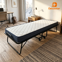 Lit pliant inclinable moderne et minimaliste avec matelas intégré et roulettes verrouillables pour appartement, hôtel, maison, bureau, chambre à coucher