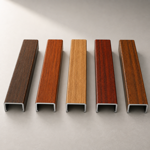 Profils d'extrusion en aluminium à grain de bois avec finition naturelle réaliste pour applications architecturales durables de portes et fenêtres - Product Image 6