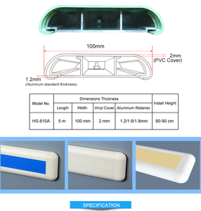 Tấm bảo vệ tường PVC cấp bệnh viện Unitech, tấm chắn góc nhôm chống va đập để bảo vệ tường - Product Image 4
