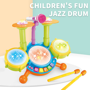 Bébé Montessori Instrument de musique enfant en bas âge Musical Battant <span class=keywords><strong>Tambourin</strong></span> Kit Éducatif Microphone Jazz Tambour Jouet Ensemble <span class=keywords><strong>pour</strong></span> Enfants - Product Image 2