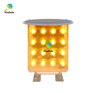 Feux de signalisation routière à clignotement synchronisé solaires, à haute intensité, réflecteurs prismatiques, protection IP66 pour - Product Image 1