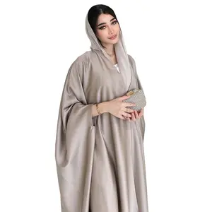 Good quality muslim dress fashion modest soft light forged batsleeve robe foreign trade women's clothing muslim dress