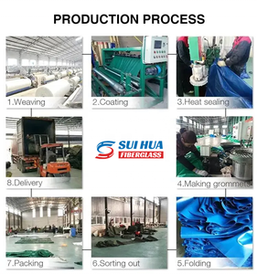 निविड़ अंधकार 480gsm bache पीवीसी तिरपाल रोल पीवीसी लेपित शीसे रेशा कपड़े - Product Image 3