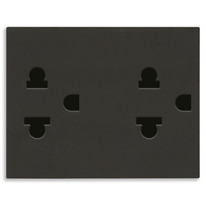 แผ่นติดผนังซ็อกเก็ตสีดำ SICURY 2P+T USA EU จำนวน 2 ชิ้น ขนาด 5.6x4.1x7.8 ซม. ช่องเสียบคู่ สำหรับใช้ในบ้านและสำนักงาน - Product Image 1