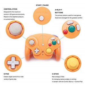 Manette de jeu sans fil 2,4 GHz GC NGC 5 couleurs avec adaptateur 2,4 GHz, joystick, manette de jeu pour console de jeu vidéo GameCube - Product Image 3