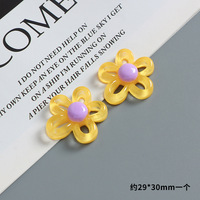 Dopamine acrylique français évidé petite fleur résine accessoires bricolage téléphone portable épingle à cheveux matériel trou chaussures patch matériel