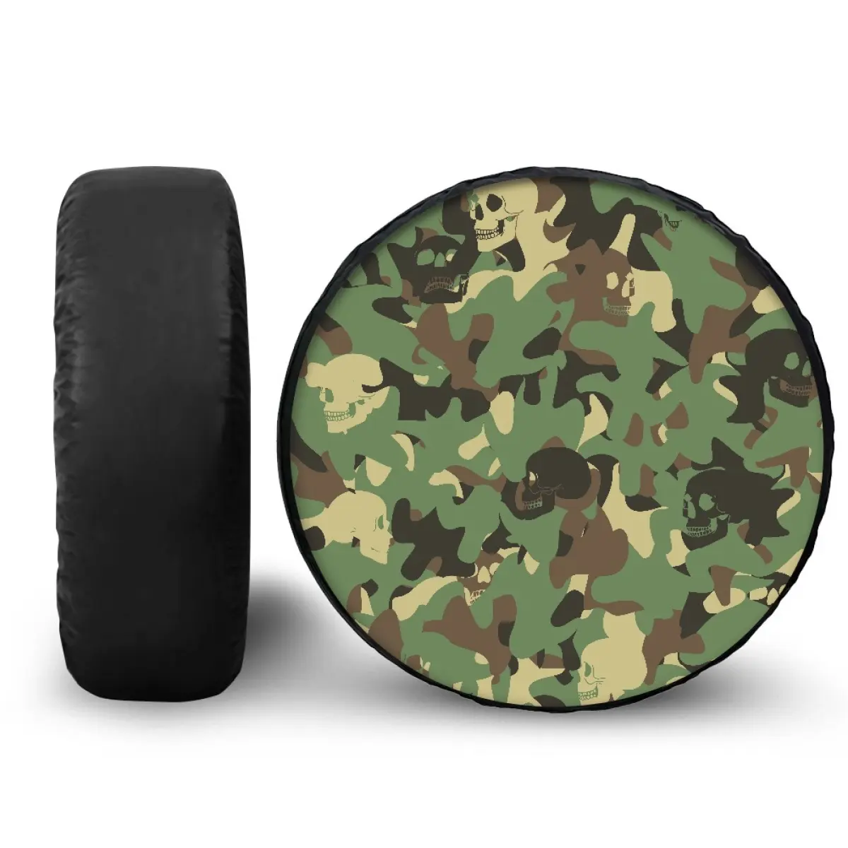 Spare Tire Cover Camouflage Skull for Jeep Trailer Rv Truck 14 15 16 17 Inch Sunscreen Dustproof Corrosion Proof Wheel Cover