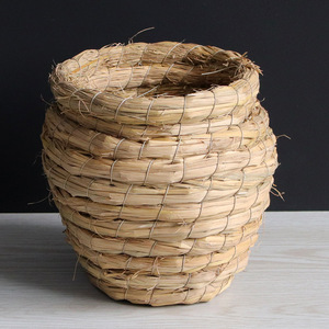 Handgewebtes Stroh-Vogelnest für Wellensittiche, Zebra-Finken, Kanarienvögel, Natürliches Gras-Papageien-Nest in 6 <span class=keywords><strong>Gr</strong></span>ößenoptionen - Product Image 6