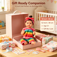 Poupée Reborn en silicone de 12 pouces, adorable, avec vêtements de poupée tendance, aspect nouveau-né réaliste, cadeau d'anniversaire ou de vacances pour enfants