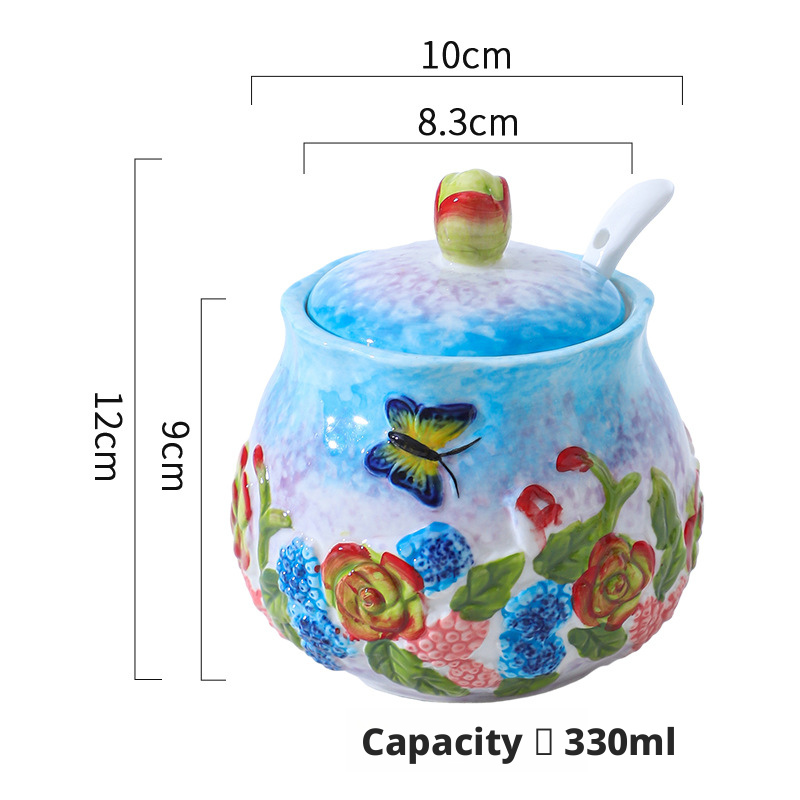 blue Butterfly flower-seasoning jar