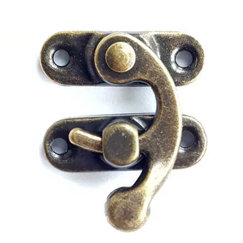 Jewellery Box Hook Lock Shackle Horns Small Wooden Bronze Latch about 28*33mm Iron Galvanized Bolts FF-LC002 CN;ZHE F-FLY
