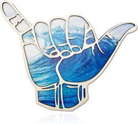 Panneau mural en bois Shaka, Décoration murale sur le thème du surf, Décoration murale pour chambre d'enfant, Panneau Hang Loose, Décoration Aloha Hawaï pour chambre de bébé