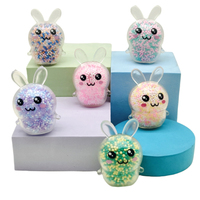 Jouet anti-stress BOTU Lapin à presser, édition imprimée, boule à air en TPR, outil magique tendance pour jeux de fête et cadeaux