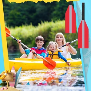 Hawaii Summer Red Reflective Water Safety Flag 14.6 In With <b>Webbing</b> <b>Strap</b> For Kayak Canoe Boat Use - Product Image 2