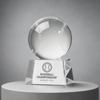 Trophée de baseball élégant en verre personnalisé par Noble Manufacturer pour événements sportifs et reconnaissance d'entreprise