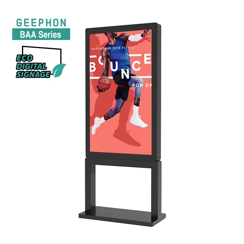 Geephon Eco bright High brightness 6500 nits 55 65 75 86 inch High contrast 650000:1 IPS screen Digital signage