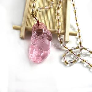 สร้อยคอพร้อมจี้คริสตัล,คุณภาพสูงสีช<span class=keywords><strong>ม</strong></span>พูเจ้าแม่<span class=keywords><strong>กวน</strong></span><span class=keywords><strong>อิ</strong></span><span class=keywords><strong>ม</strong></span>และใบไ<span class=keywords><strong>ม</strong></span>้จั๊กจั่นสำหรับผู้หญิง - Product Image 3