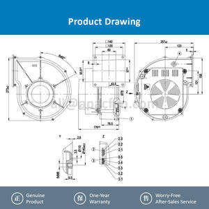 Para G1G170-AB53-80 170mm 230VAC 360W 1.6A 5830RPM Caldera de Condensación de Gas Centrífuga de Plástico OEM Personalizable para Calefacción - Product Image 4
