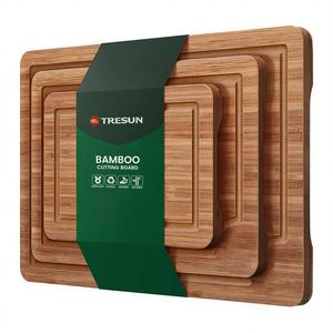 Juego de 3 Tablas de Cortar de Bambú Orgánico Carbonizado Personalizadas a Buen Precio, Tabla de Cortar de Cocina Duradera, Antideslizante y Apta para Lavavajillas - Product Image 1